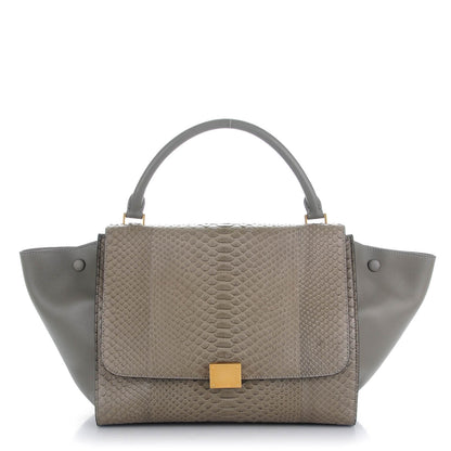 Celine Python Calfskin Medium Trapeze Grey 1 of 7