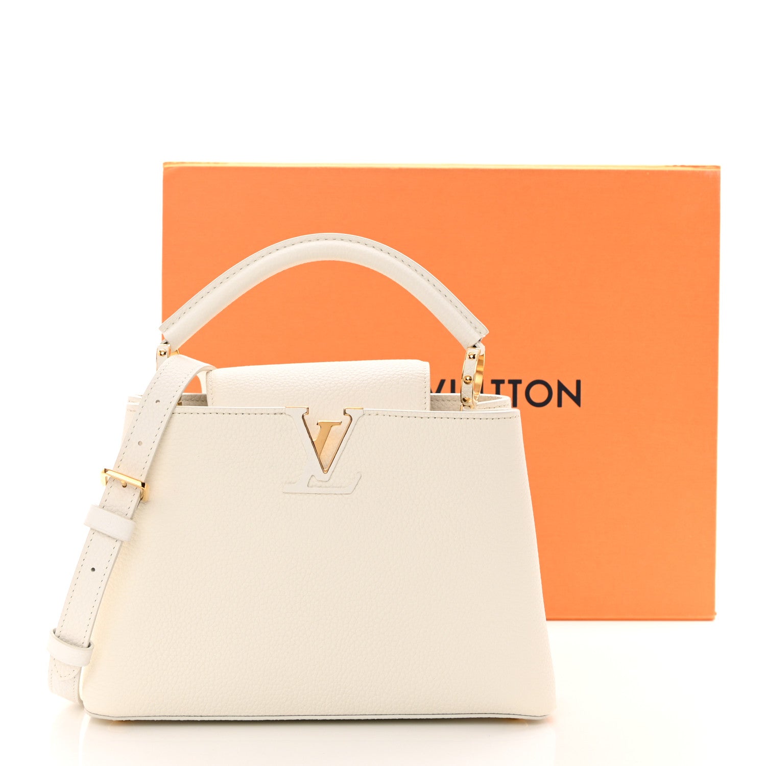 Louis Vuitton Taurillon Capucines BB Snow 10 of 10