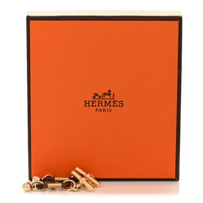 Hermes Lacquered Horn Permabrass Small Sur Mer Drop Earrings Gold Black 5 of 5