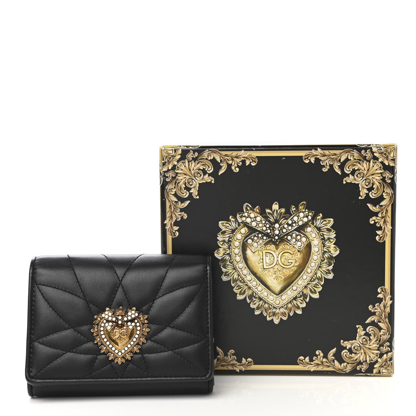Nappa Quilted Small Devotion Continental Wallet Black