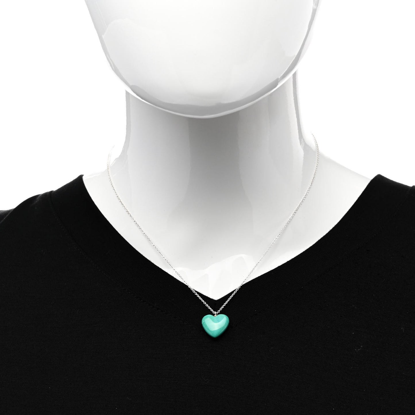 Sterling Silver Turquoise Heart Pendant Necklace