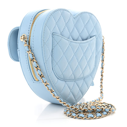 Chanel Lambskin Quilted CC In Love Heart Bag Light Blue 3 of 10