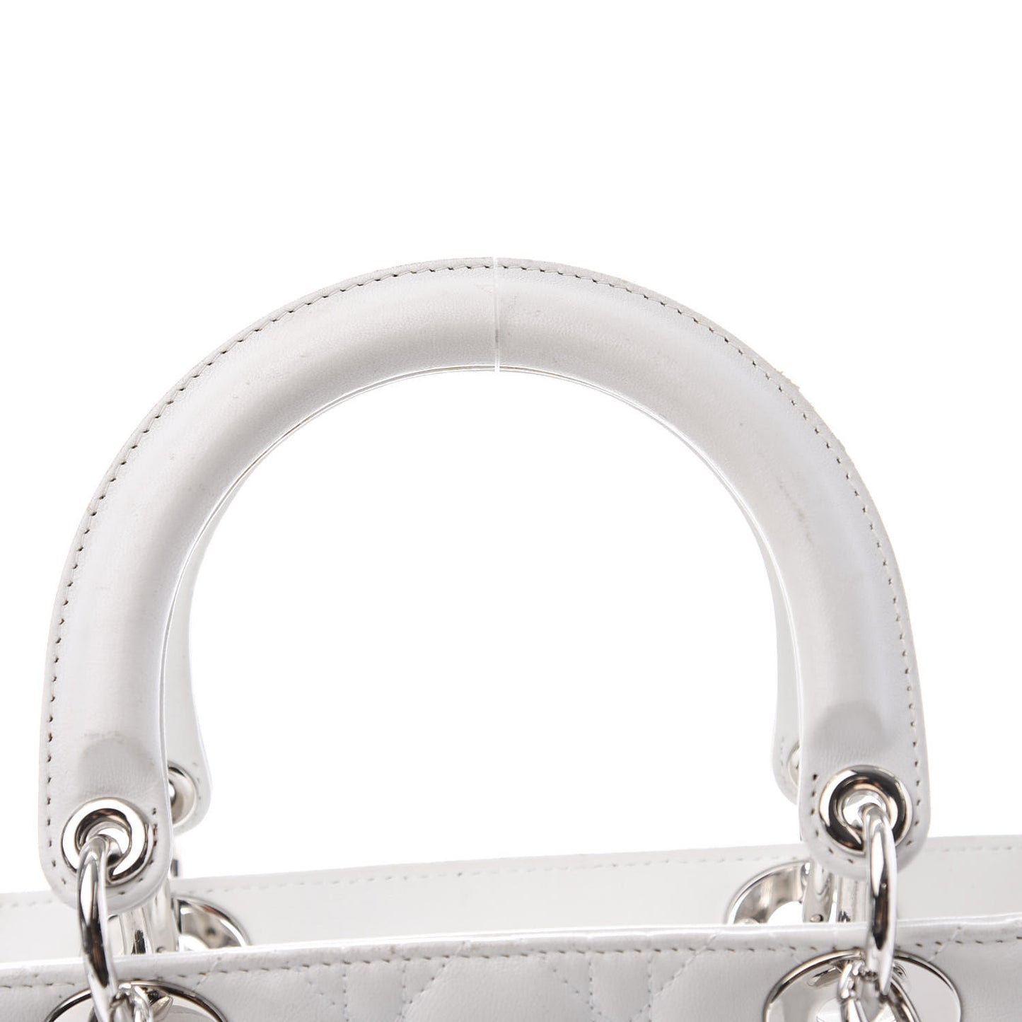 Lambskin Cannage Medium Lady Dior White