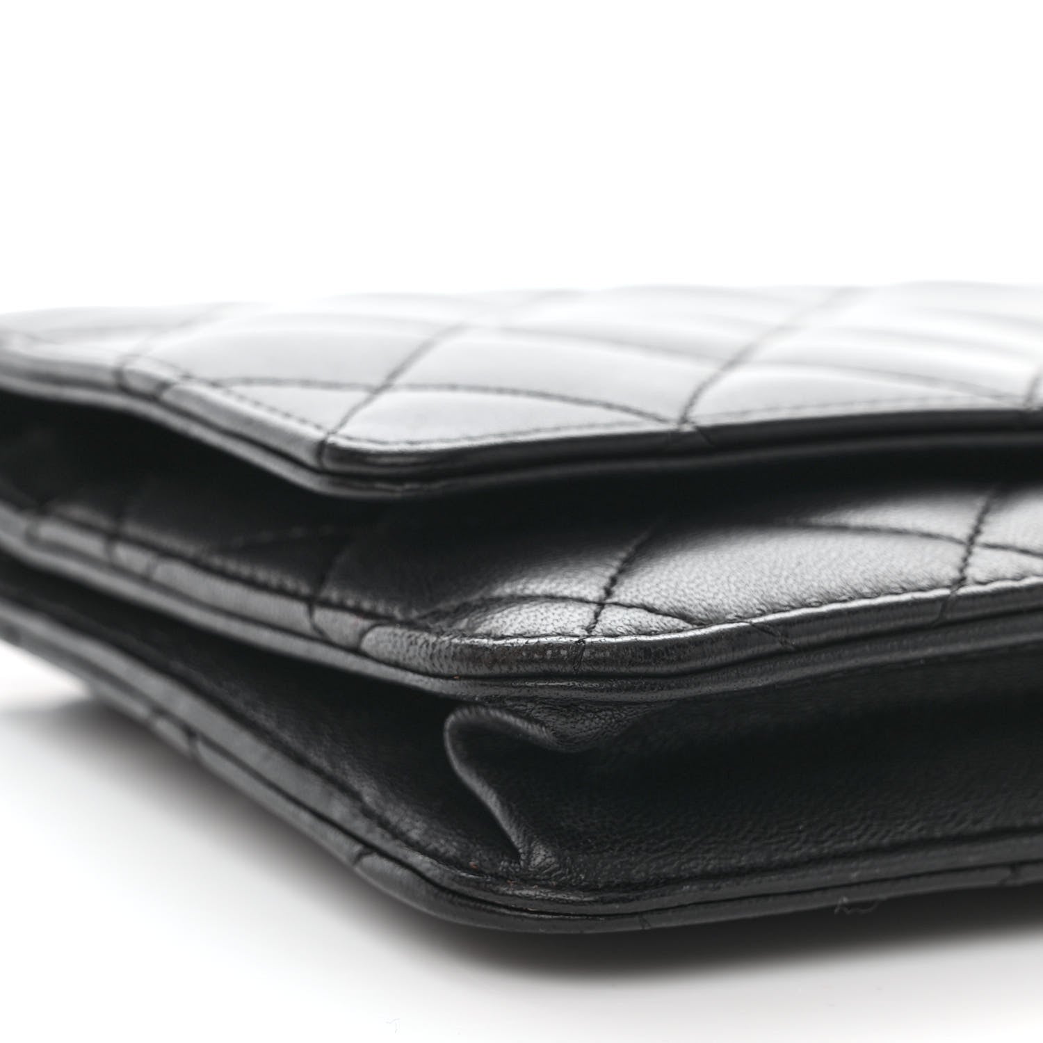 Chanel Lambskin Quilted Wallet On Chain WOC Black 10 of 12