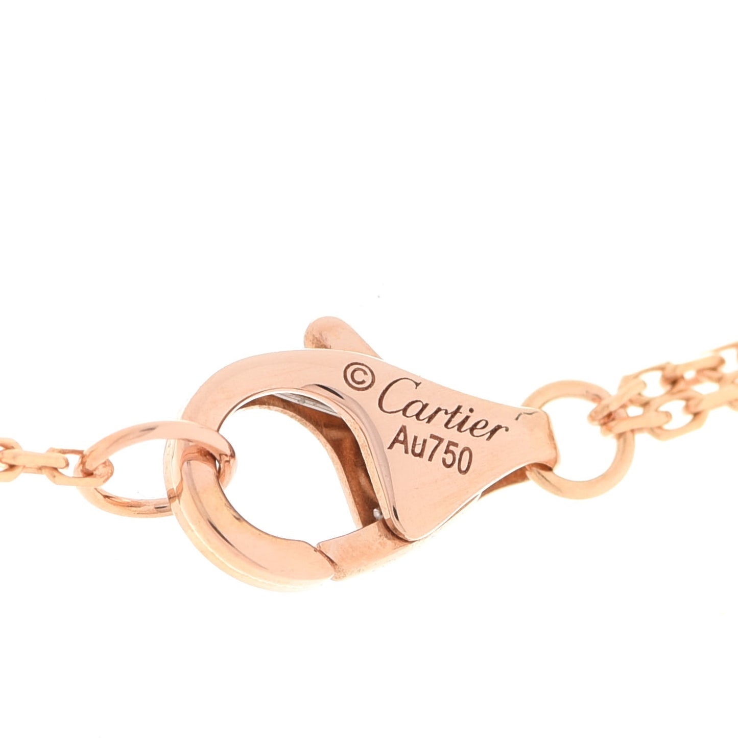 18K Pink Yellow White Gold Trinity Double Chain Pendant Necklace