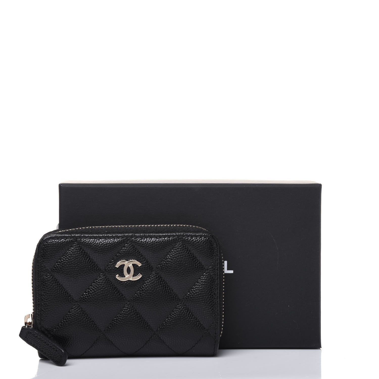Chanel Caviar Quilted Zip Coin Purse Black 12 of 12