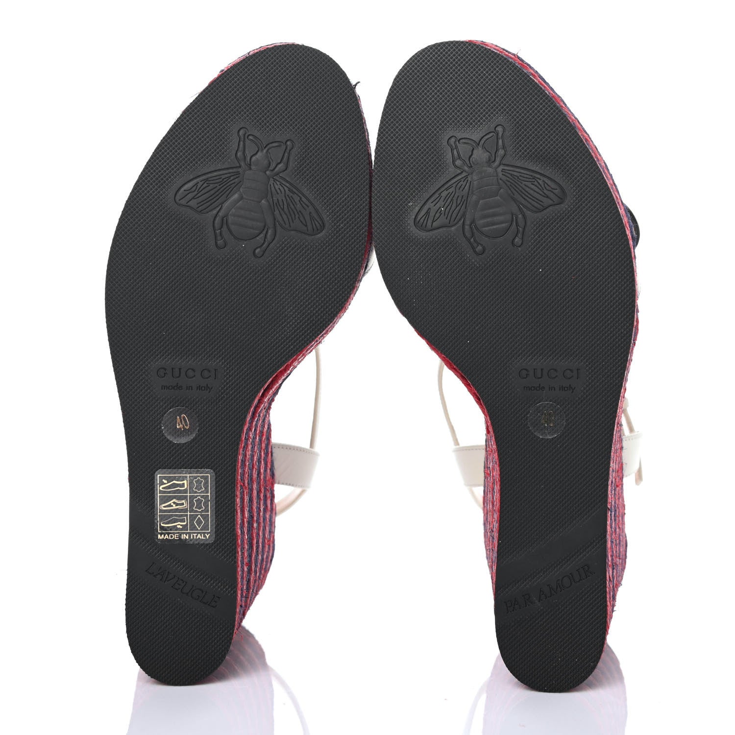 Gucci Lifford Calfskin Aitana Espadrille Platform 45/130mm Wedge Sandals 40 Mystic White 4 of 4