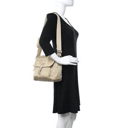 Prada Re-Nylon Vela Saffiano Pocket Single Buckle Messenger Shoulder Bag Deserto 2 of 10