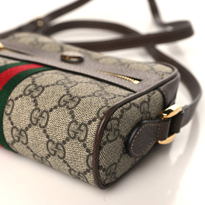 Gucci GG Supreme Monogram Web Mini Ophidia Shoulder Bag Brown 8 of 9