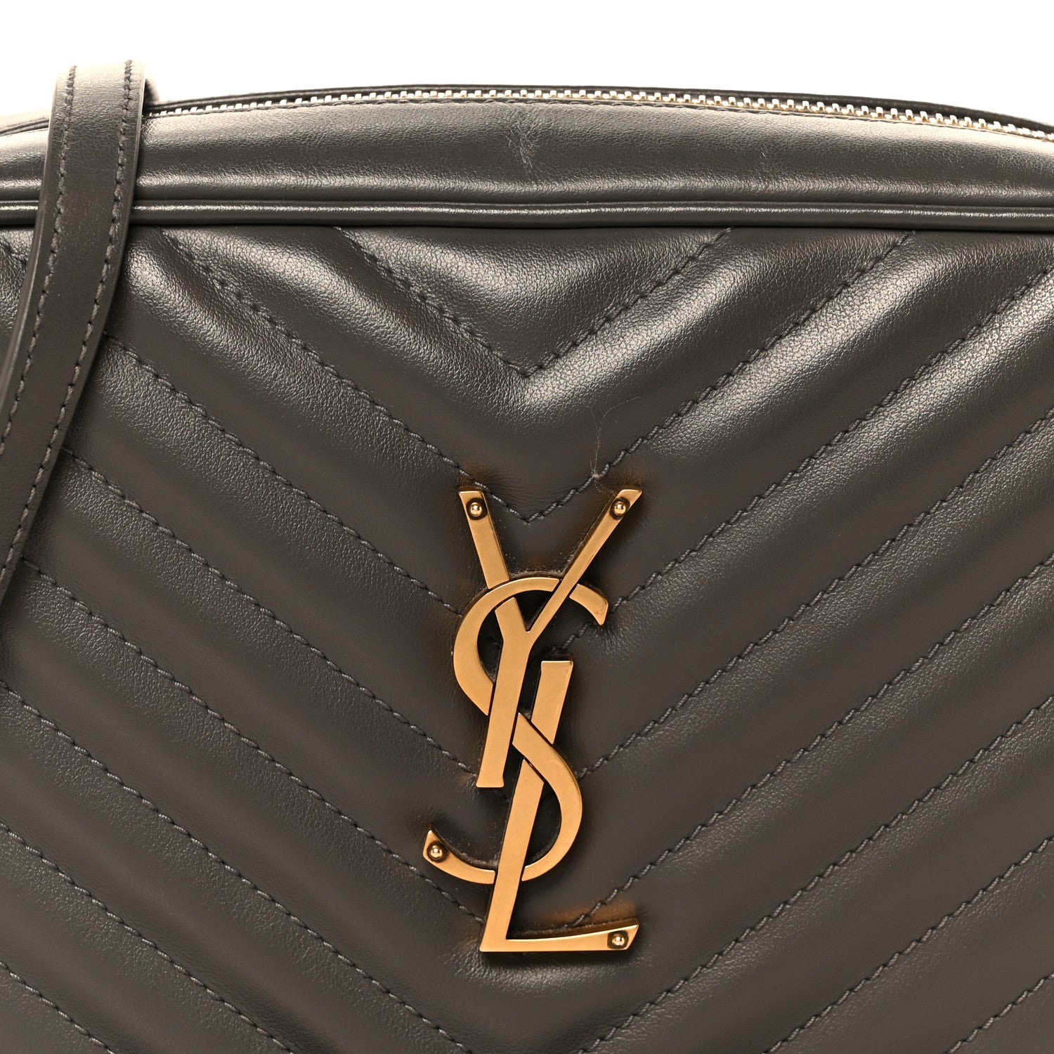 Saint Laurent Calfskin Matelasse Monogram Lou Camera Bag Storm 8 of 10