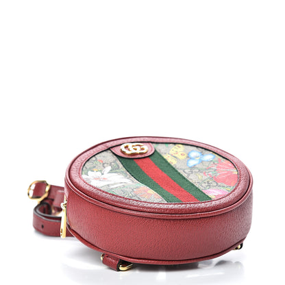 Gucci GG Supreme Monogram Web Flora Mini Ophidia Round Backpack Red 3 of 11