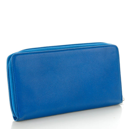 Chanel Caviar Sevruga Zip Around Wallet Blue 3 of 8
