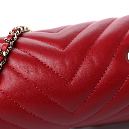 Chanel Calfskin Chevron Quilted Mini Statement Flap Red 12 of 12