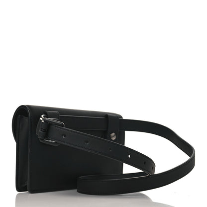 Christian Dior Ultra Matte Calfskin Saddle Belt Clutch Black 3 of 10