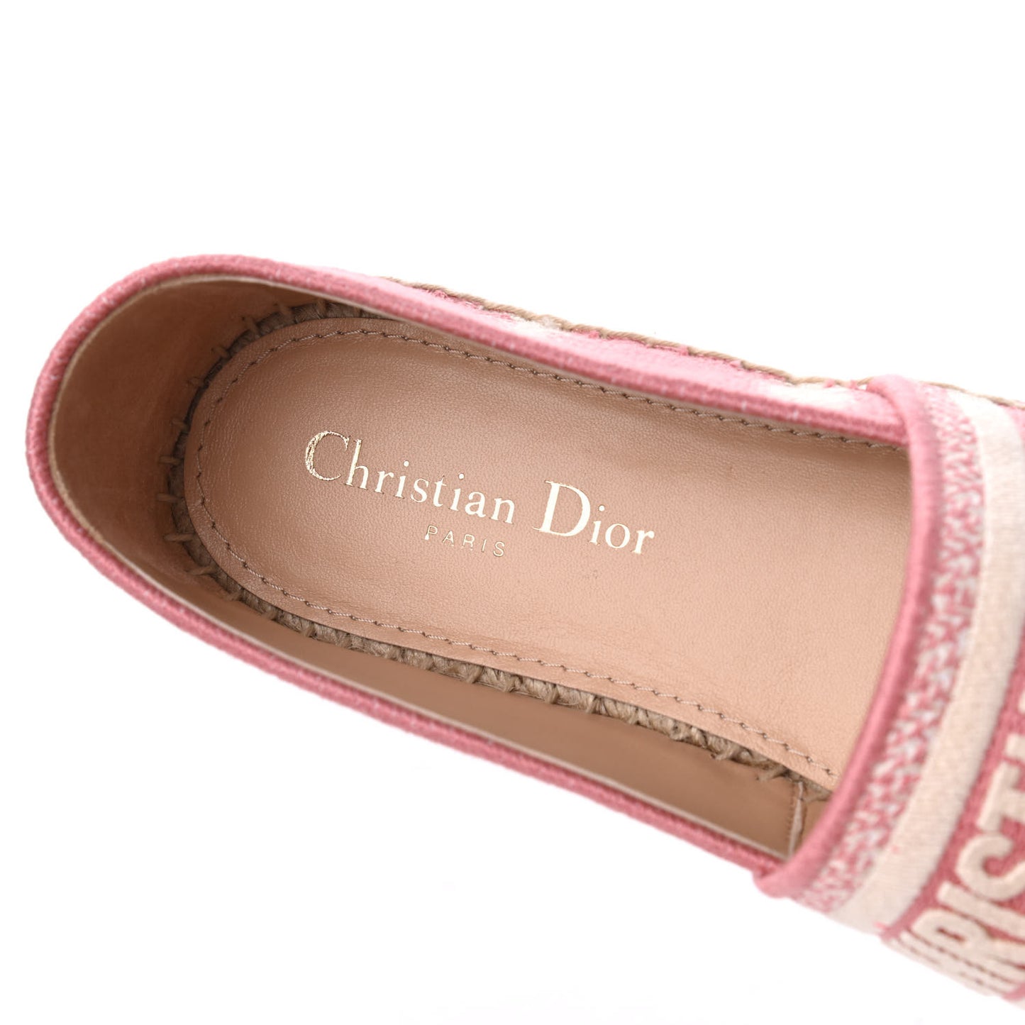 Cotton D-Stripes Embroidered Granville 15mm Espadrilles 39 Deep Nude