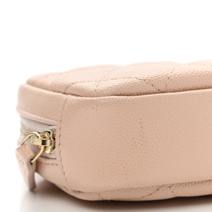 Chanel Caviar Quilted Small Curvy Pouch Cosmetic Case Light Beige 6 of 10
