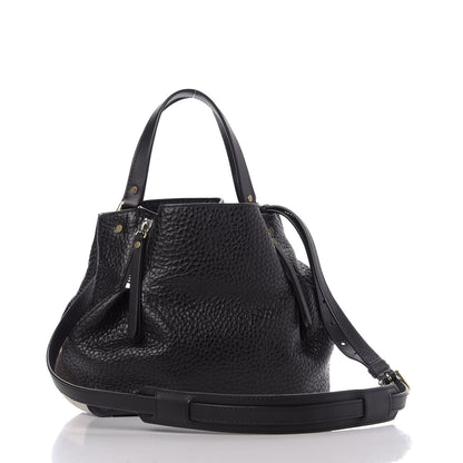 Burberry Grainy Calfskin House Check Small Maidstone Black 3 of 9