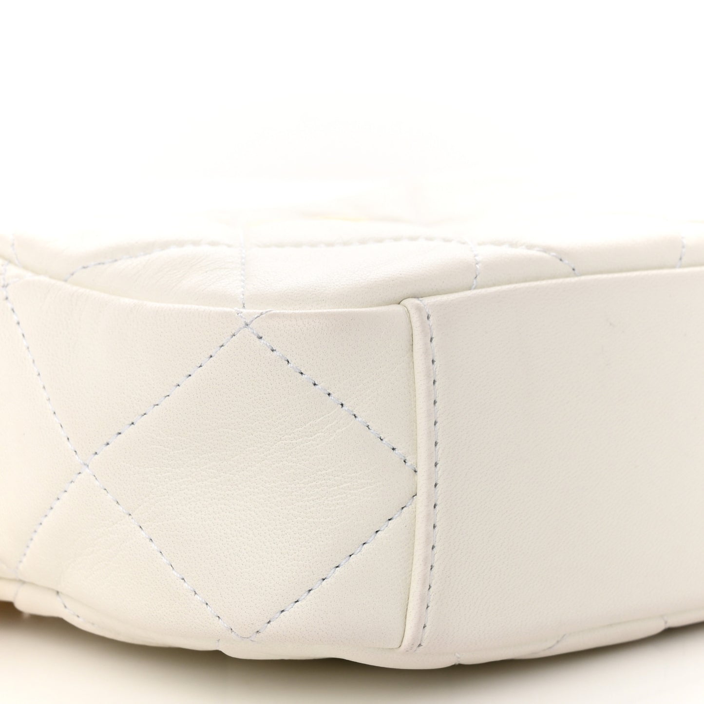 Lambskin Pearl Quilted CC Mini Camera Case White