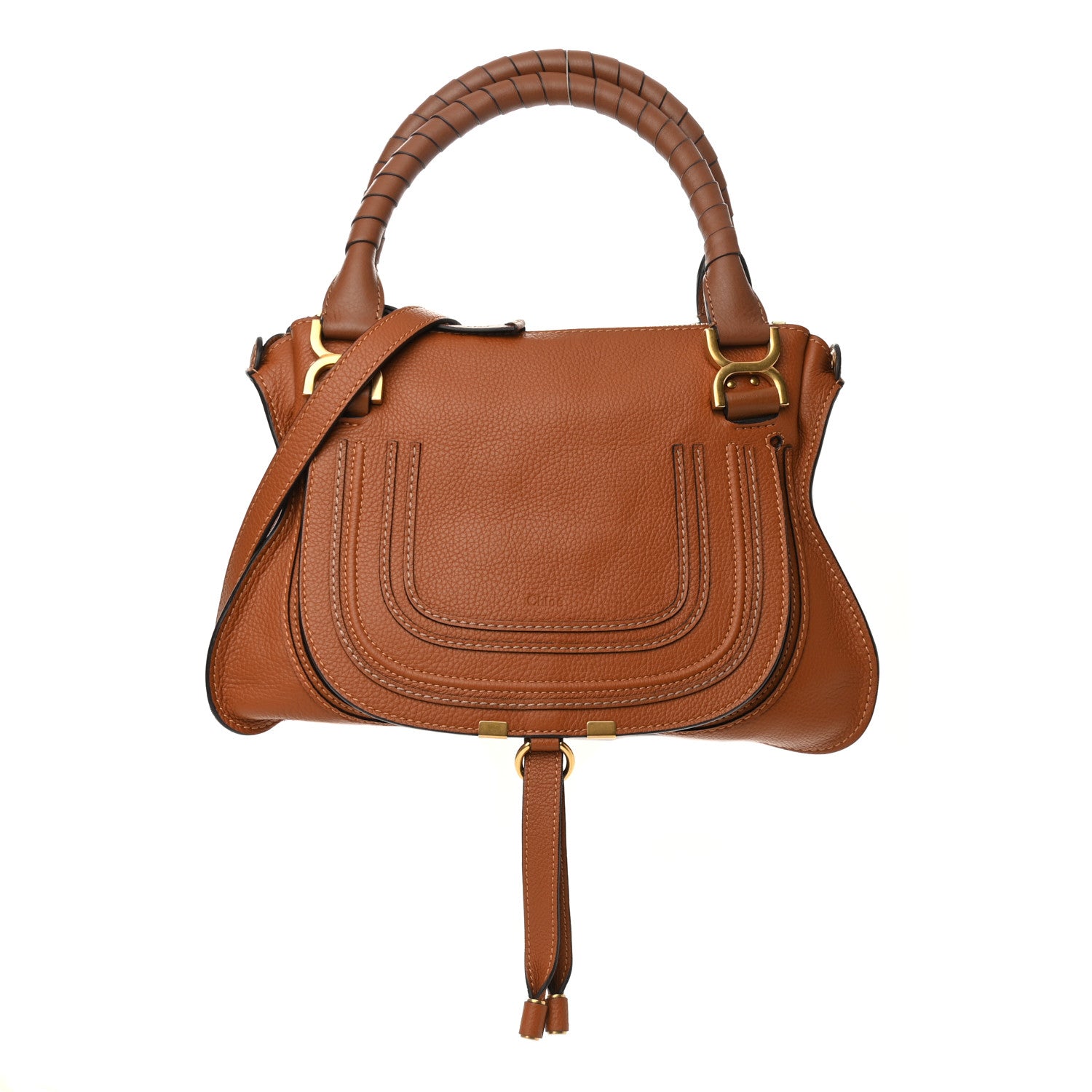 Chloe Calfskin Medium Marcie Satchel Tan 1 of 9