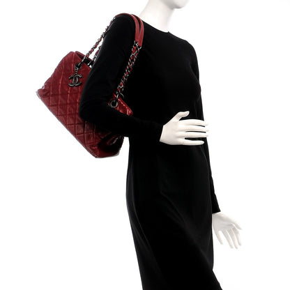 Chanel Iridescent Caviar Quilted Small Chic Shopping Tote Dark Red 2 of 7