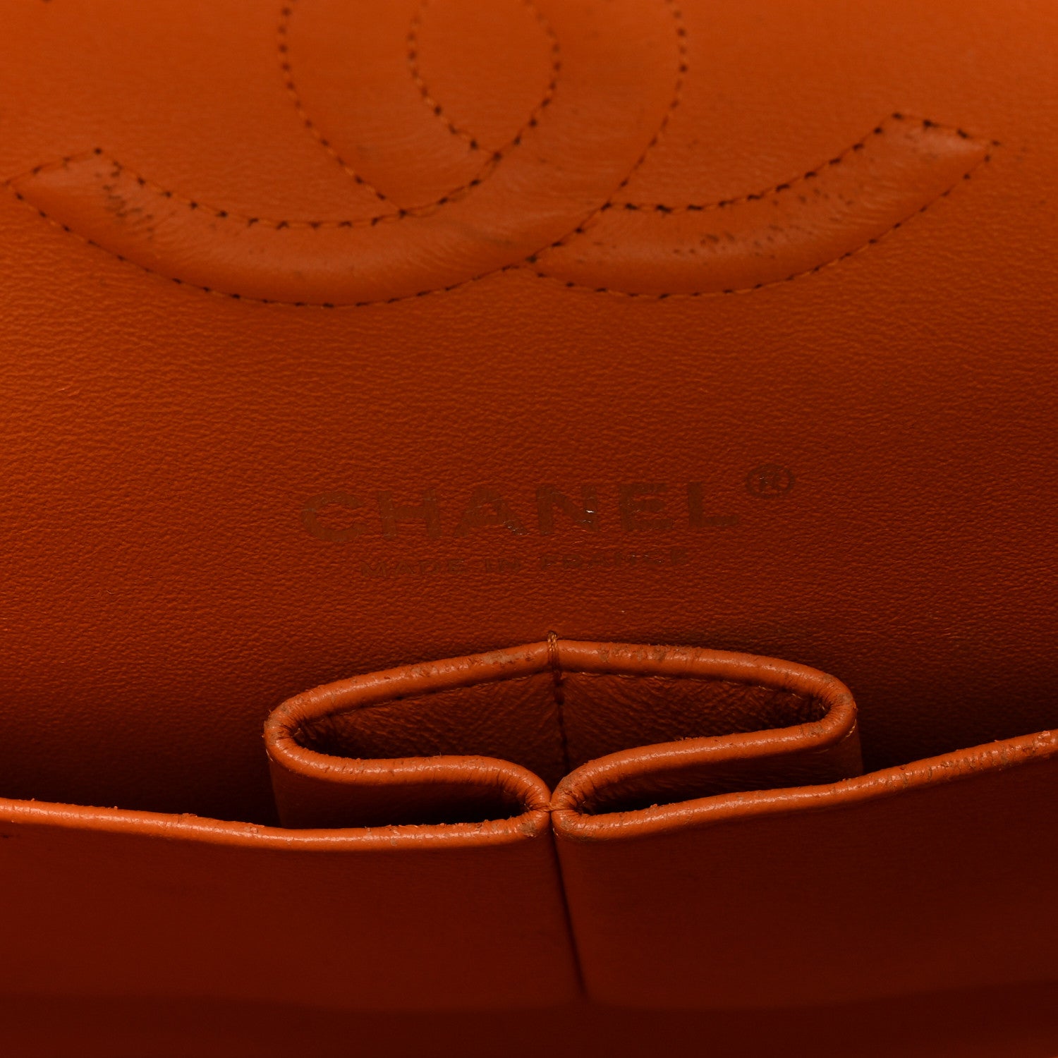 Chanel Patent Quilted Medium Double Flap Orange 6 of 10