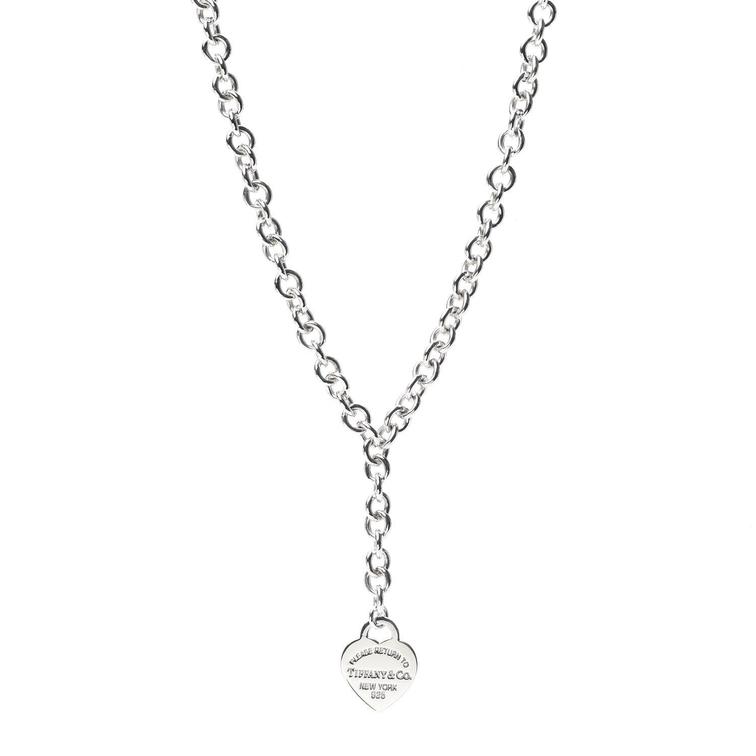 Tiffany Sterling Silver Return To Heart Tag Lariat Necklace 1 of 5