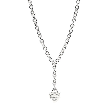 Tiffany Sterling Silver Return To Heart Tag Lariat Necklace 1 of 5