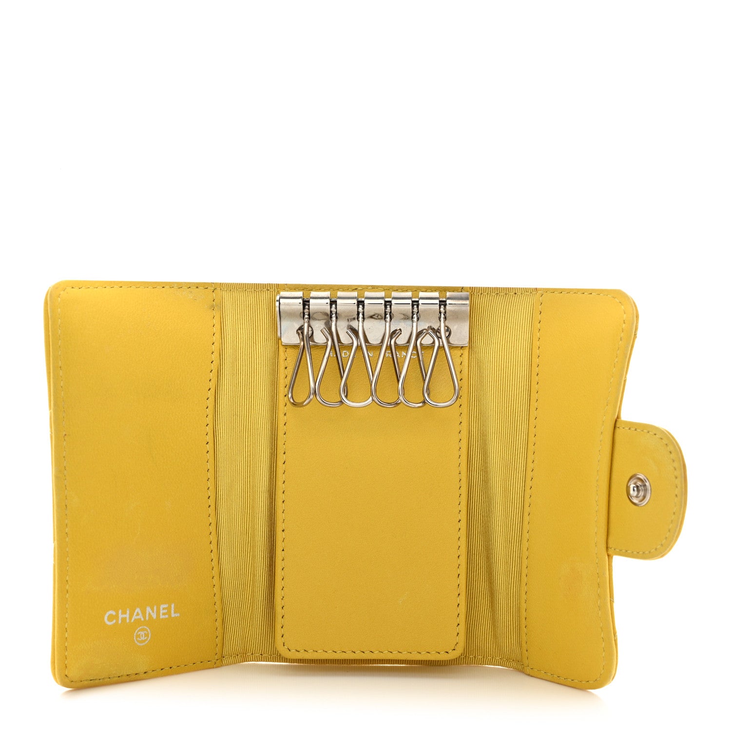 Chanel Lambskin Quilted 6 Key Holder Yellow 5 of 16
