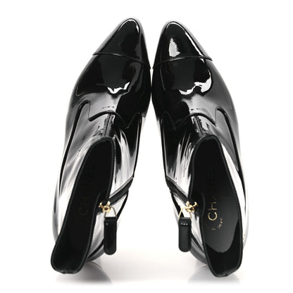 Chanel Patent Calfskin Ankle Boots 38.5 Black 2 of 11