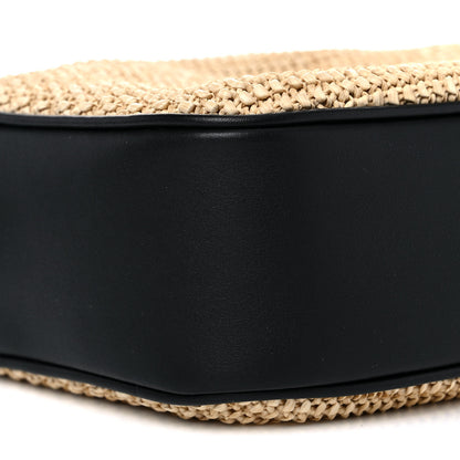 Saint Laurent Raffia Canvas Monogram Lou Camera Bag Beige Black 8 of 10