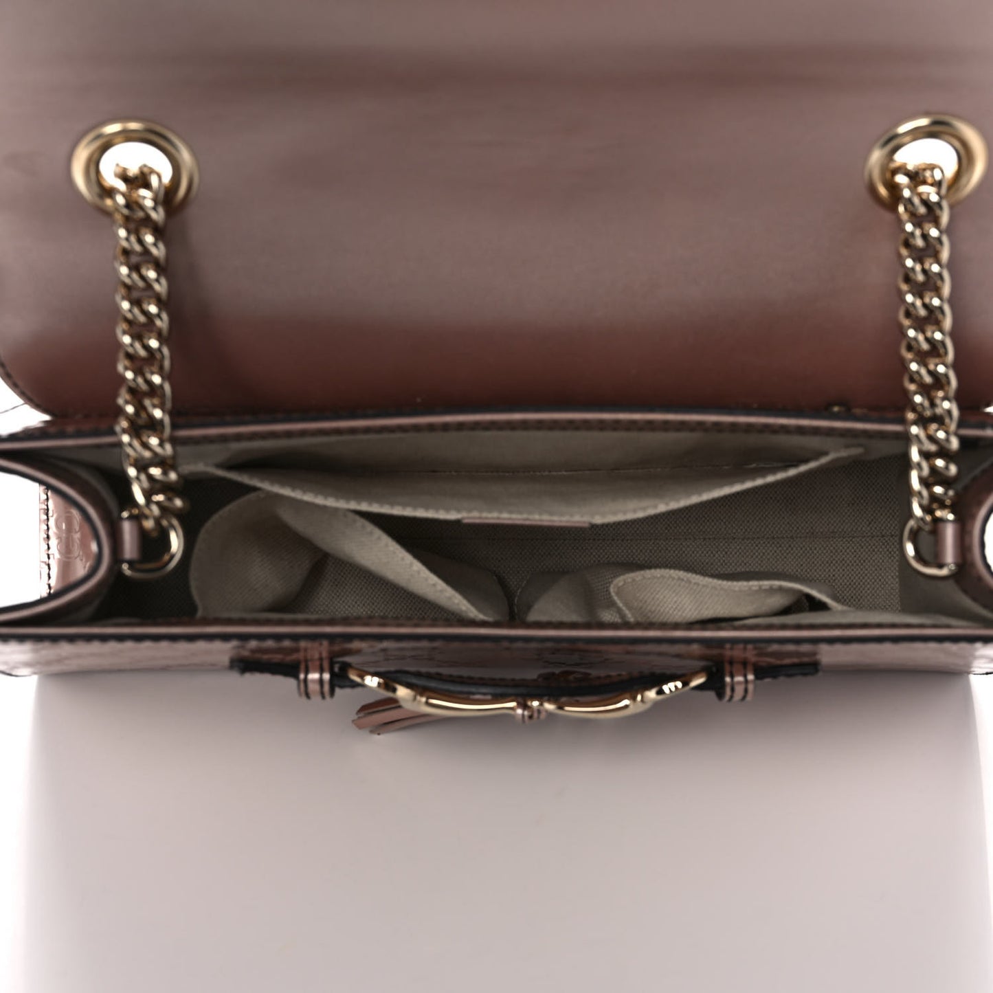 Shine Guccissima Medium Emily Chain Shoulder Bag Dark Cipria