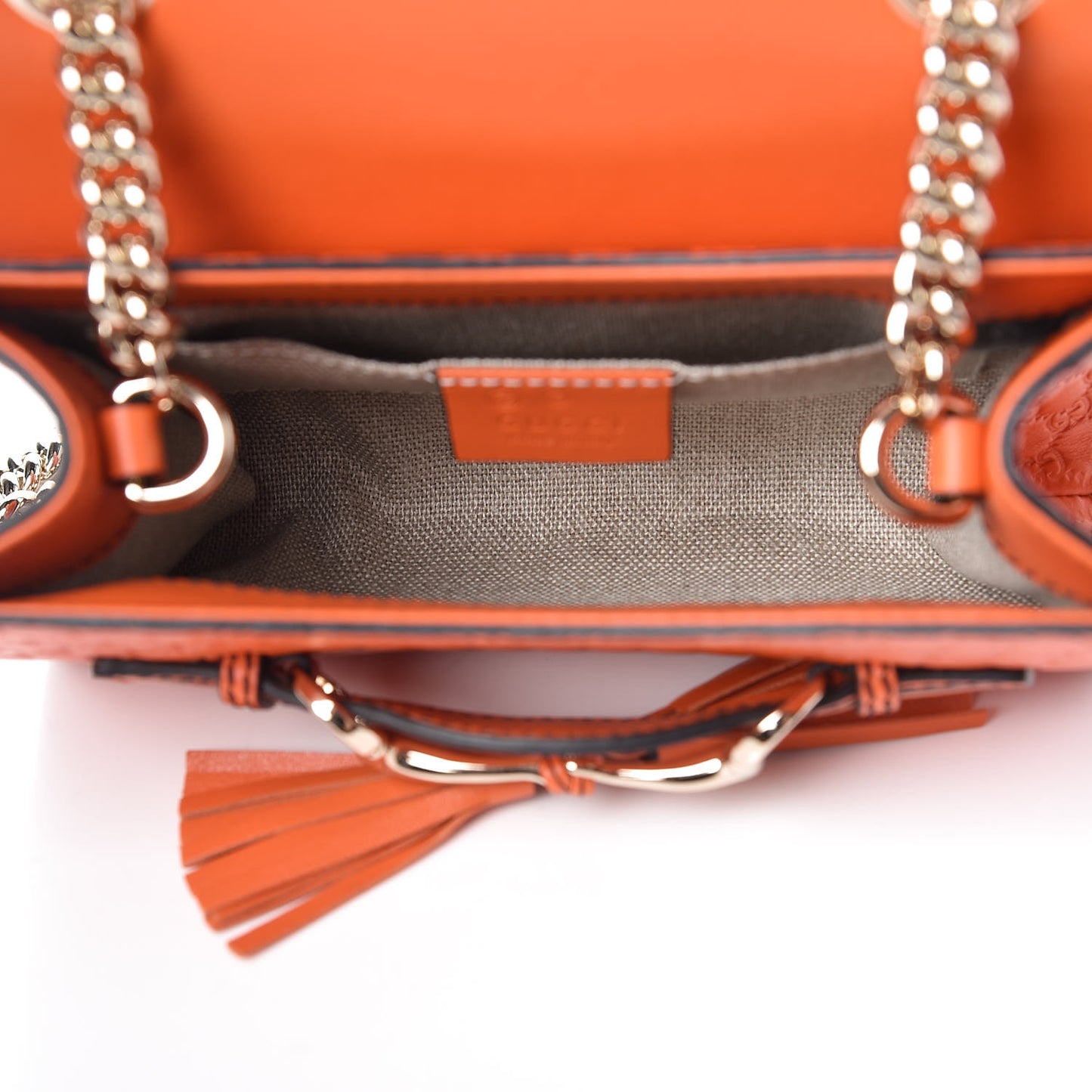 Soft Microguccissima Mini Emily Chain Shoulder Bag Sun Orange