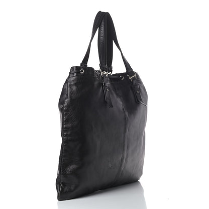 Saint Laurent Calfskin Studded Drawstring Tote Black 2 of 7