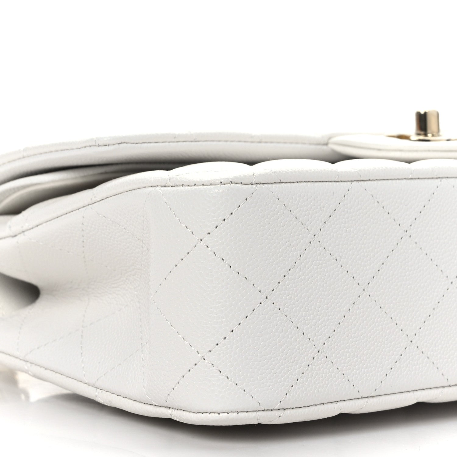 Chanel Caviar Quilted Medium Double Flap White 8 of 9