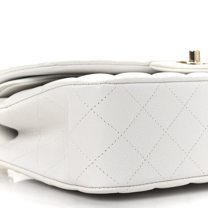 Chanel Caviar Quilted Medium Double Flap White 8 of 9