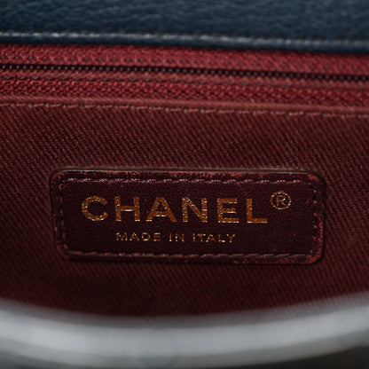 Chanel Patent Goatskin Quilted Medium CC Eyelet Flap Blue 6 of 10