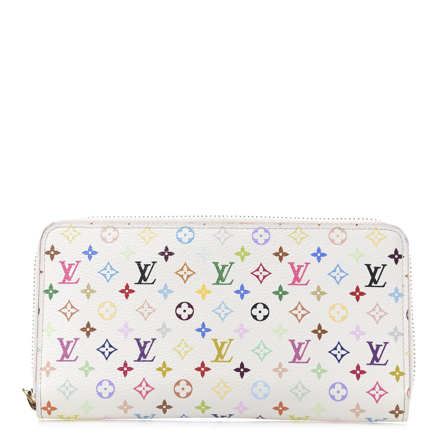 Louis Vuitton Monogram Multicolor Zippy Wallet White Orange 1 of 8