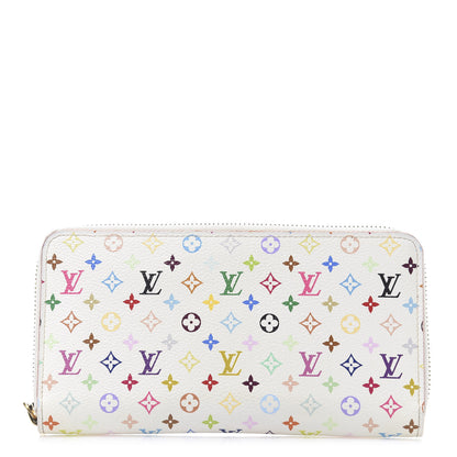 Louis Vuitton Monogram Multicolor Zippy Wallet White Orange 1 of 8