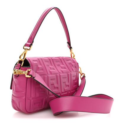 Fendi Nappa FF 1974 Embossed Baguette Ciclamino Pilar 2 of 9