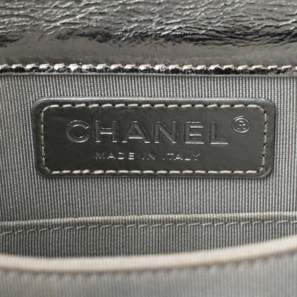 Chanel Metallic Goatskin Quilted North South Boy Flap Silver 6 of 12