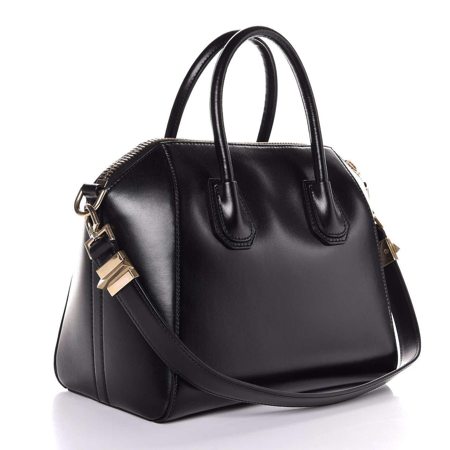 Shiny Lord Calfskin Small Antigona Black