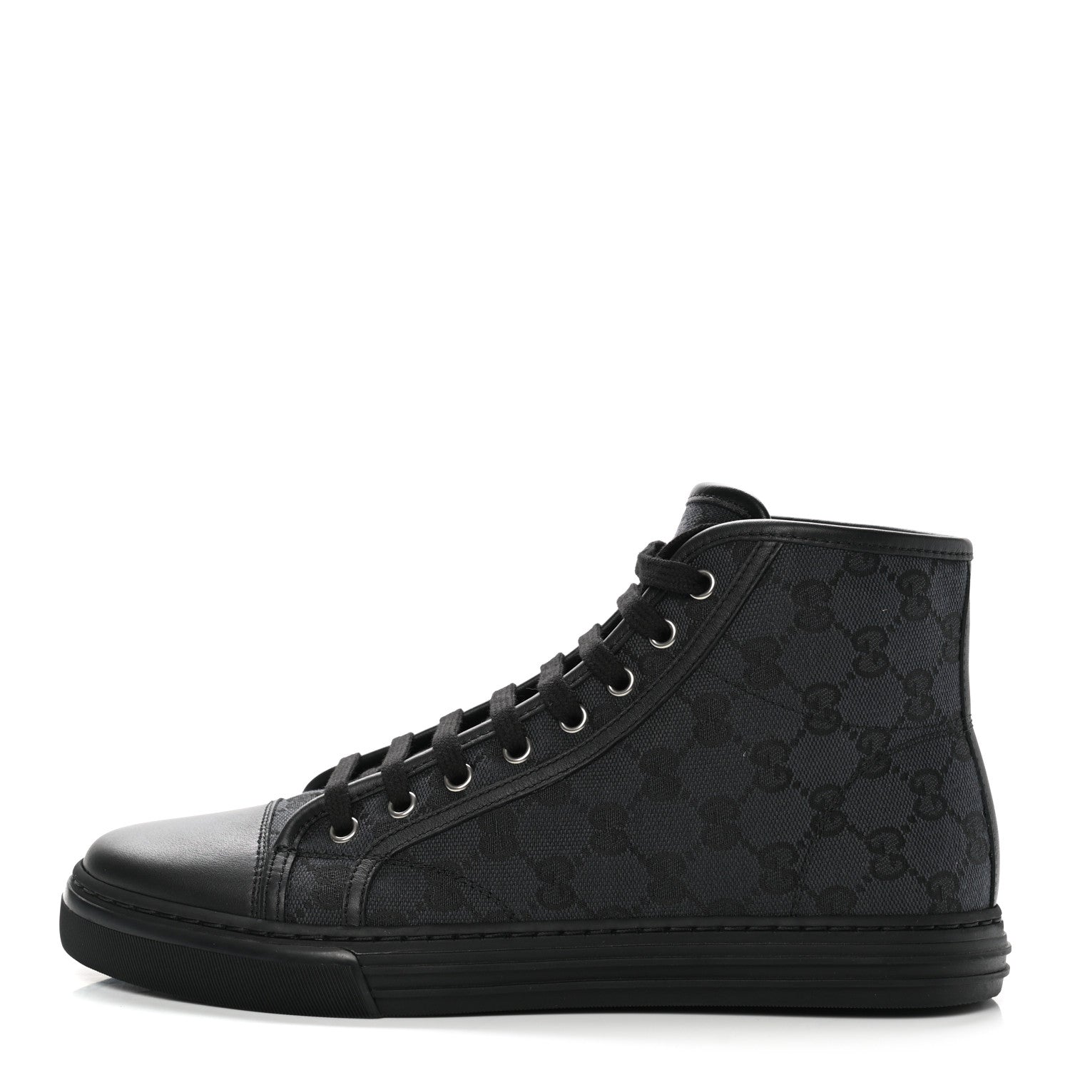 Gucci Monogram Mens High Top Sneakers 6 Black 1 of 9