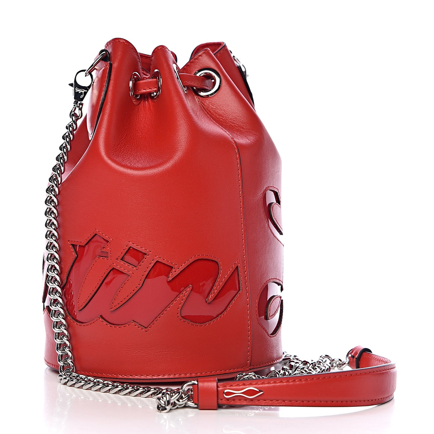 Calfskin Marie Jane Bucket Red