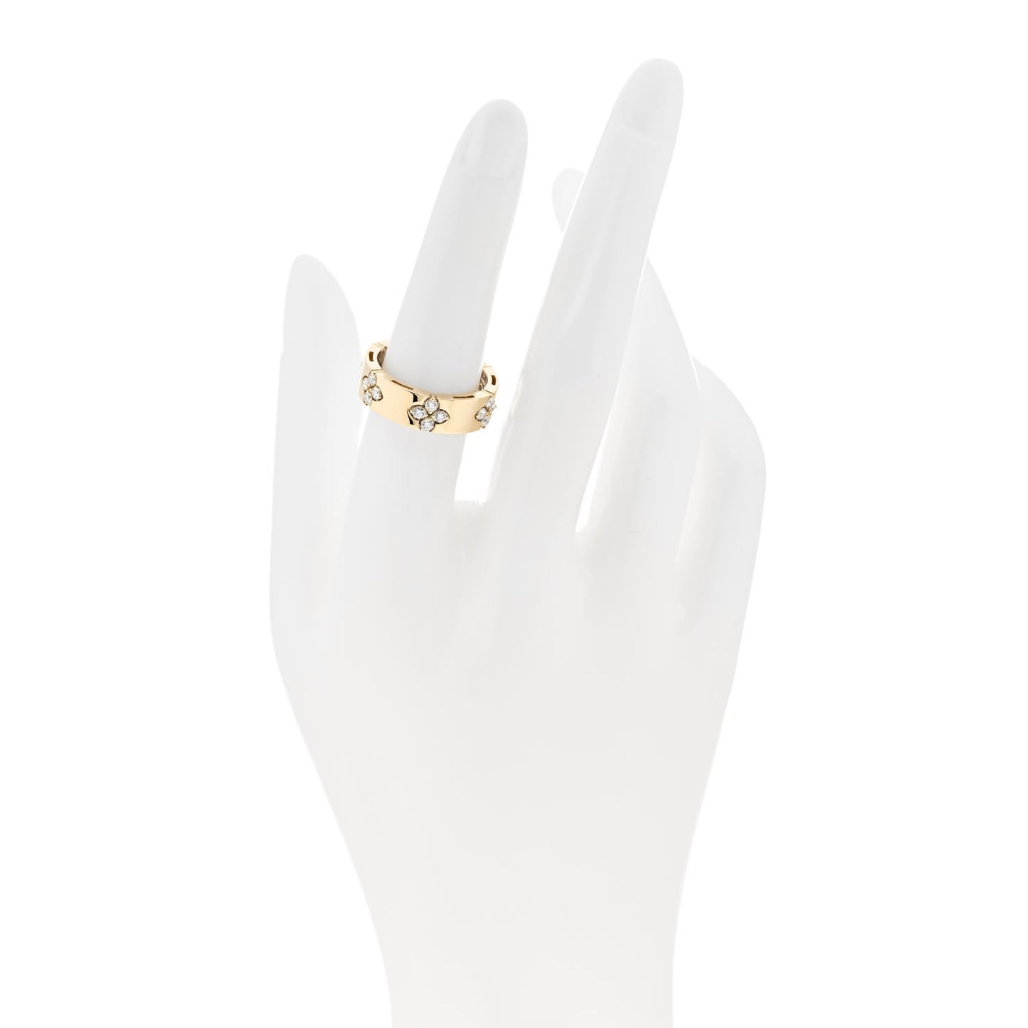 18K Yellow Gold Diamond Medium Love in Verona Band Ring 53 6.5