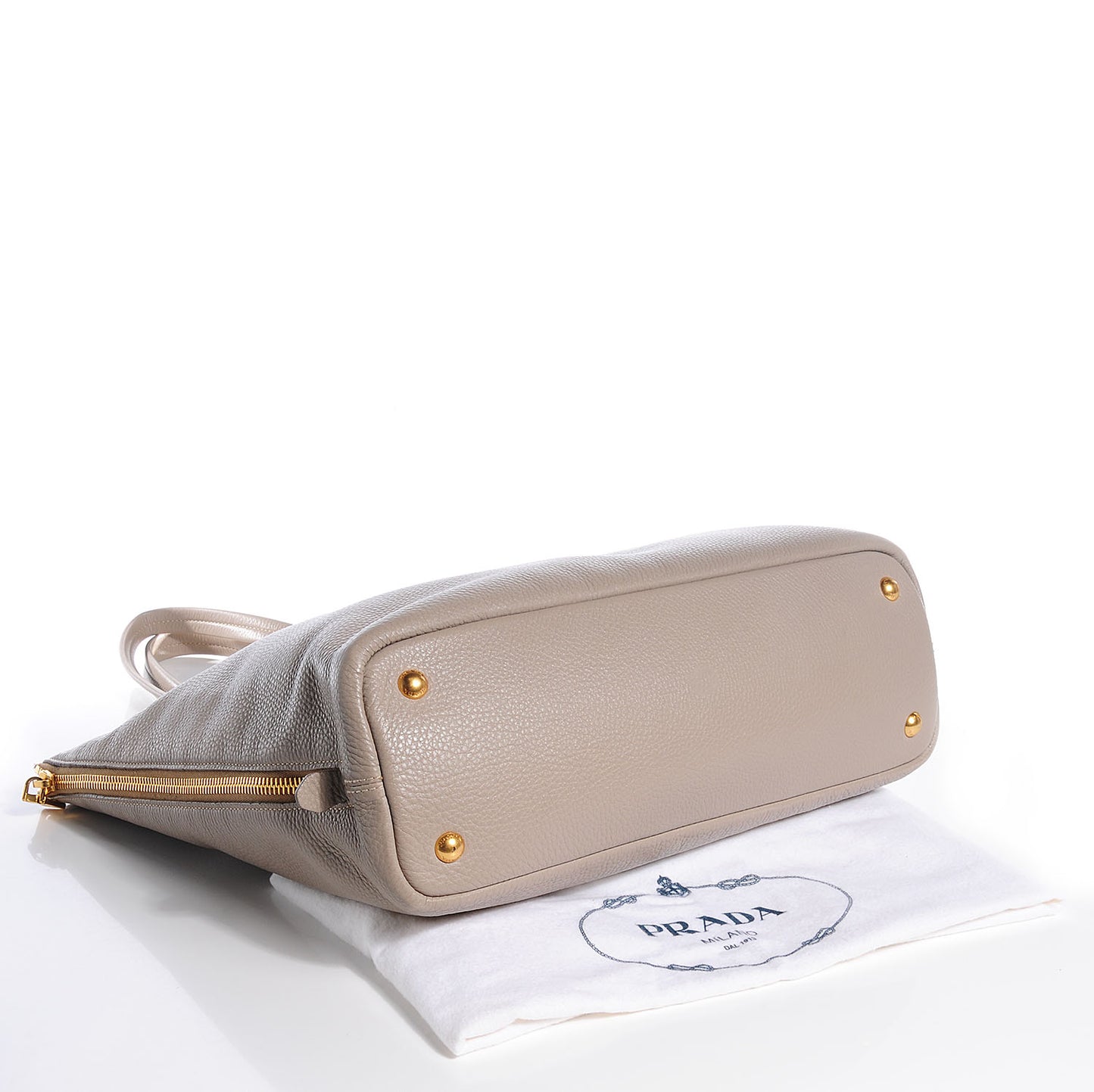 Vitello Daino Side Zip Tote Pomice