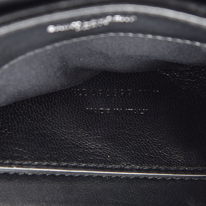 Saint Laurent Calfskin Y Quilted Studded Monogram Small Loulou Chain Satchel Black 8 of 15