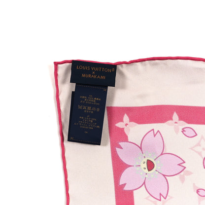 Louis Vuitton LV X TM Silk Monogram Cherry Blossom Square 70 Scarf Pink 3 of 3