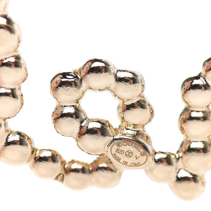 Chanel Metal Glass Swirling Pearls Brooch Pin Gold 3 of 4