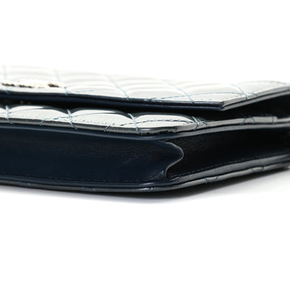 Chanel Patent Quilted Brilliant Wallet On Chain WOC Dark Blue 7 of 8