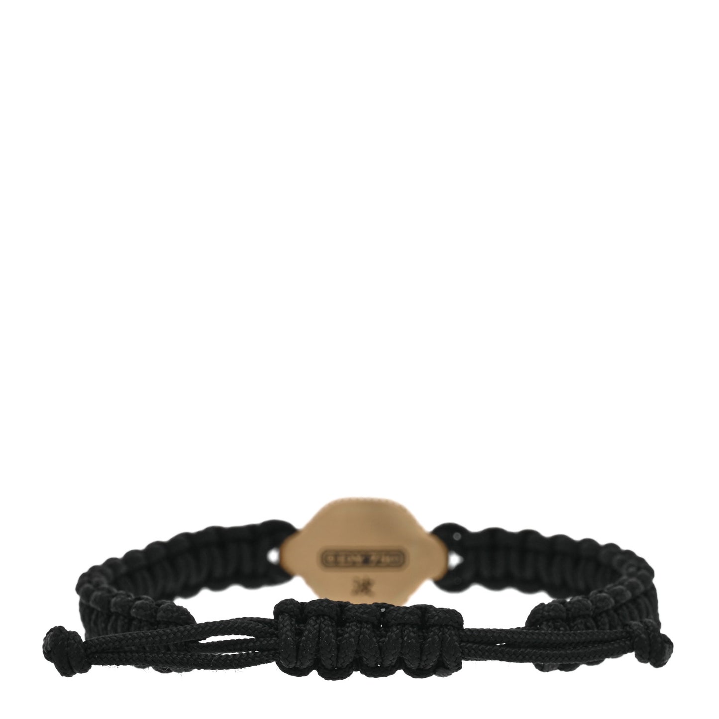 18K Yellow Gold Nylon Waves Woven Bracelet Black